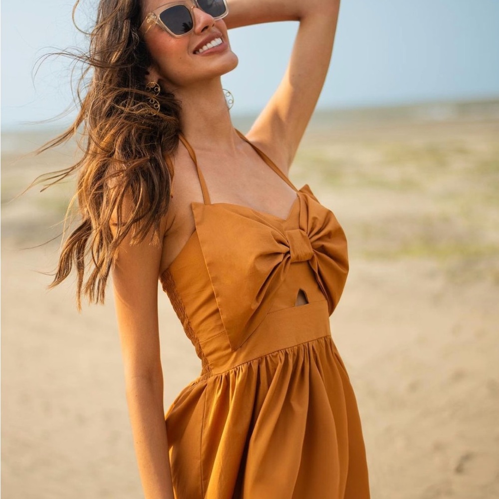 Brown Halter Dress